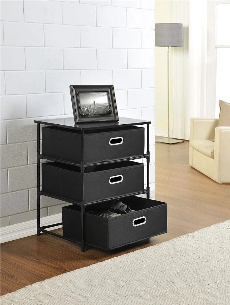 Table de bout avec 4 bacs de rangement