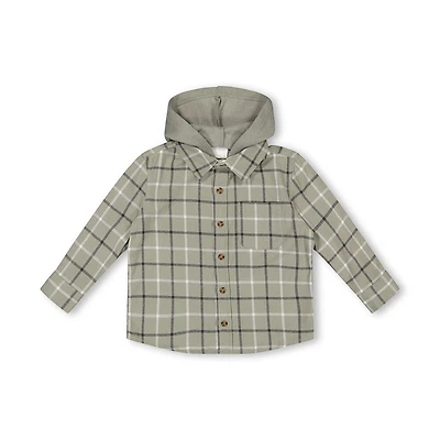 Rococo Hooded Plaid Shirt Green