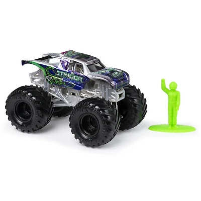 Monster Jam, Monster truck authentique Stinger Unleashed en métal moulé à l'échelle 1:64, série Arena Favorites