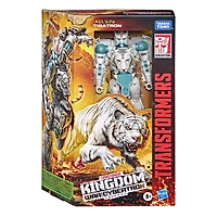 Transformers Generations War for Cybertron : Kingdom, figurine WFC-K35 Tigatron de 17,5 cm, classe Voyageur