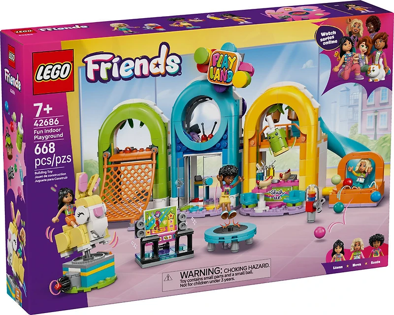 LEGO Friends L'Aire de Jeux Intérieure Amusante - Ensemble de Jeu de Simulation - Avec 3 Minipoupées, un Manège Lapin, une Piscine à Balles - 42686
