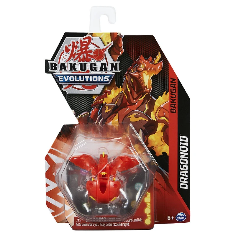 Bakugan Evolutions, Dragonoid (Rouge), Figurine articulée de 5,1 cm et carte à collectionner