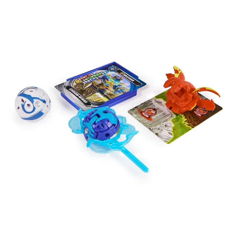 Bakugan Starter 3-Pack, Special Attack Bruiser, Octogan et Trox, figurines articulées personnalisables qui tournent et cartes à collectionner