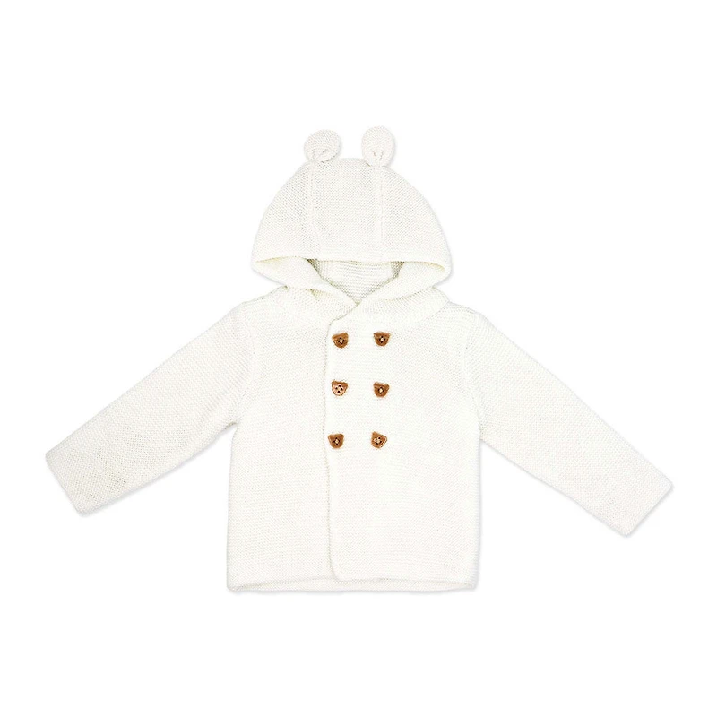 Baby Mode 2 Piece Hooded Knit Set:Cream