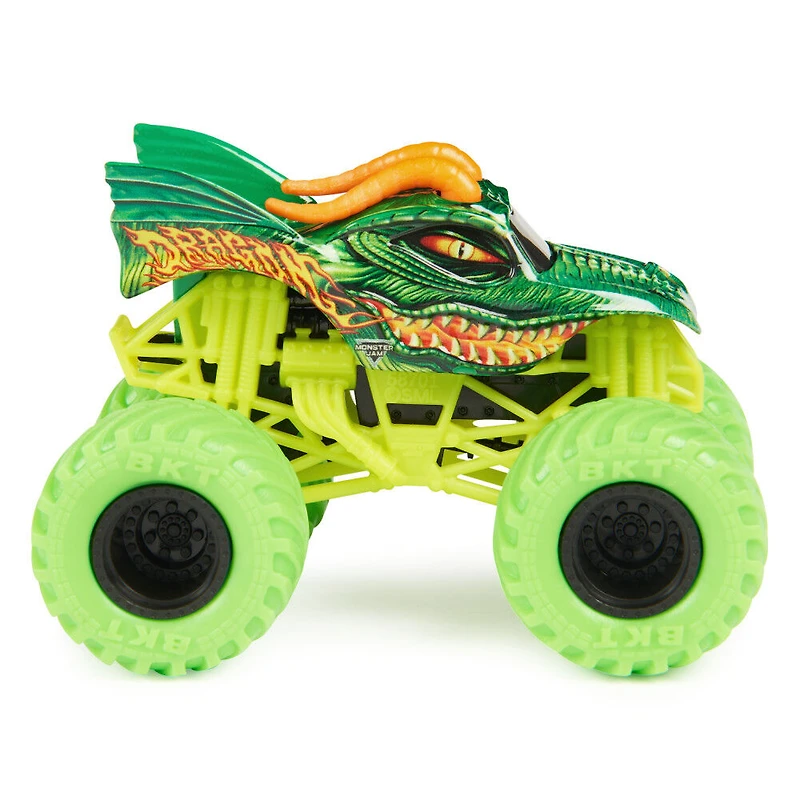 Monster Jam, Monster trucks officiels en métal moulé Dragon Vs. Full Charge Die-Cast, échelle 1:64