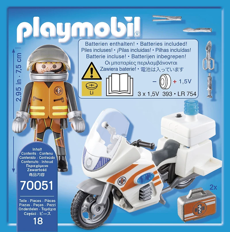 Urgentiste et moto  - Playmobil