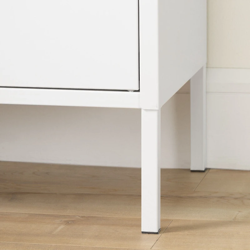 Crea Meuble de rangement avec 2 portes en métal Blanc solide