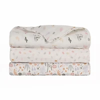 Baby's First by Nemcor Lot de 3 couvertures en mousseline de coton, motif floral