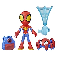 Marvel Spidey et ses Amis Extraordinaires Web-Spinners, figurine Spidey avec accessoires et toile rotative