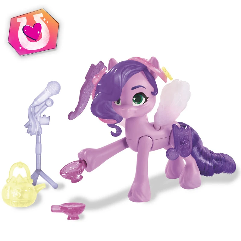 My Little Pony : Marquons les esprits, Princesse Ruby Pétales Magie des marques de beauté, poney de 7,5 cm