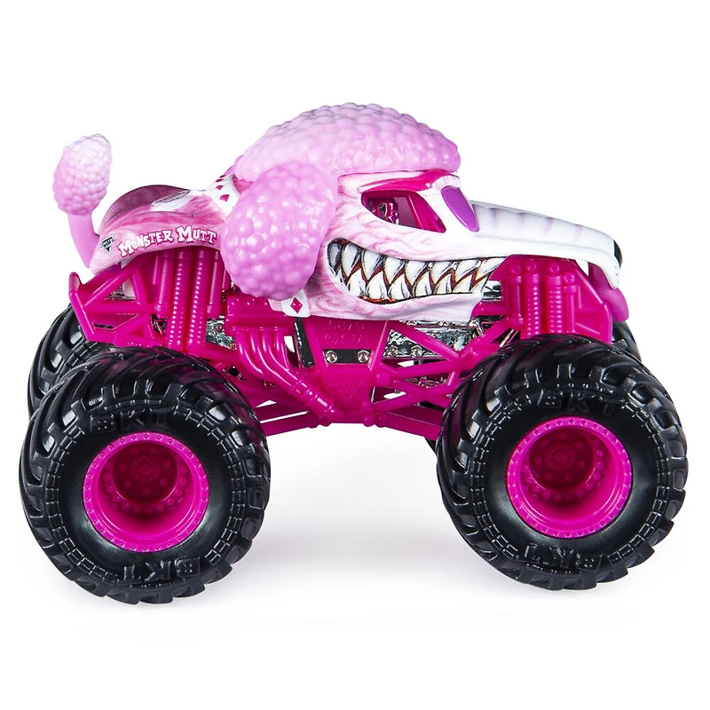 Monster Jam, Monster truck Monster Mutt Poodle officiel, véhicule en métal moulé, série Ruff Crowd, échelle 1:64