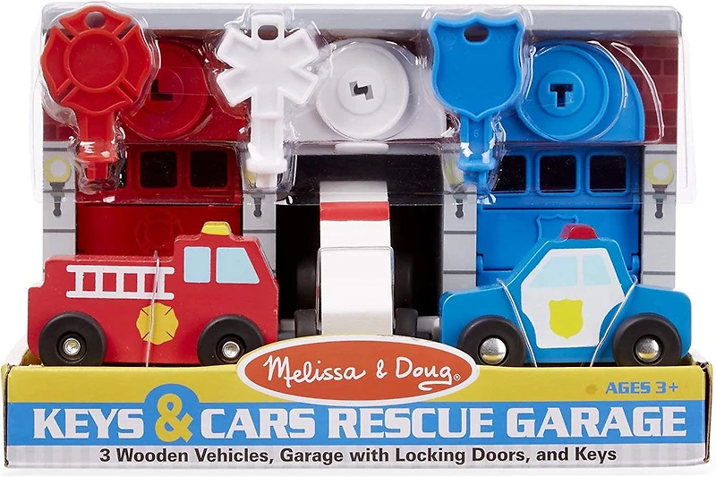 Melissa and Doug - Keys and Cars Wooden Rescue Garage