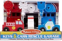 Melissa and Doug - Keys and Cars Wooden Rescue Garage