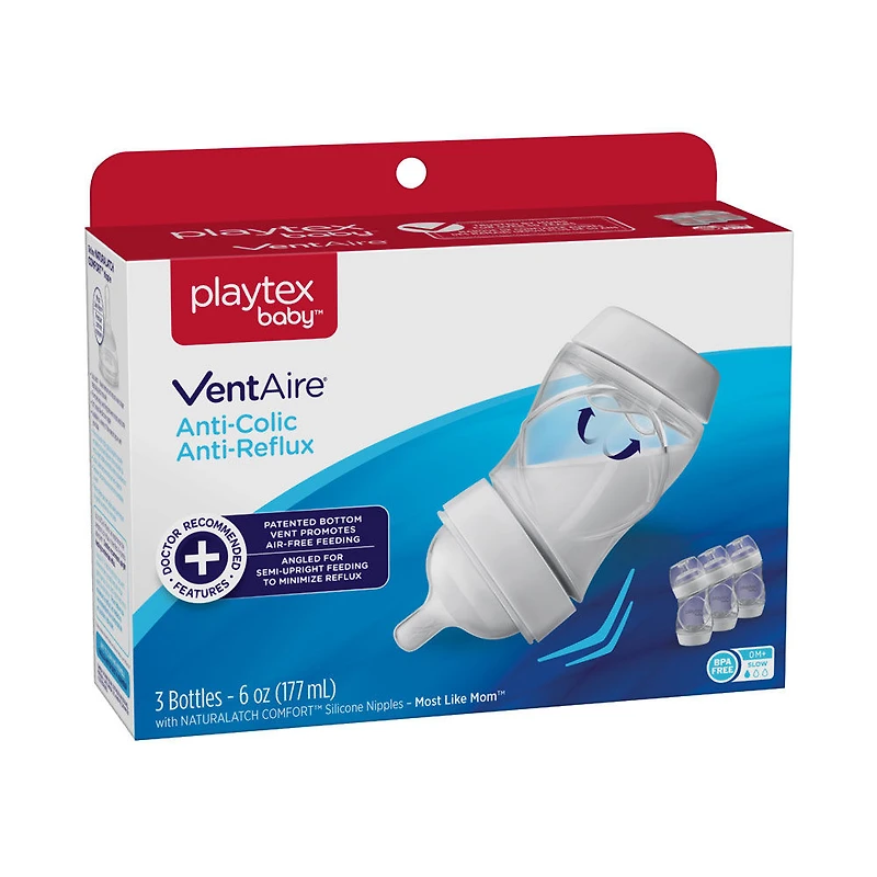 Biberon anti-colique de Playtex Baby - 6 oz - Paquet de 3