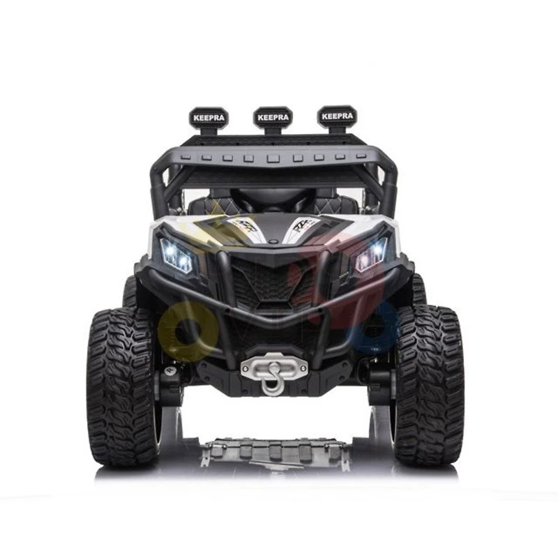 KidsVip 12V Kids and Toddlers 4WD Junior Sport Utility Ride On Buggy/UTV w/Remote Control - White - English Edition