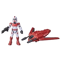 Star Wars Mission Fleet, Shock Trooper Une cité à sécuriser, classe équipement, figurine de 6 cm avec véhicule