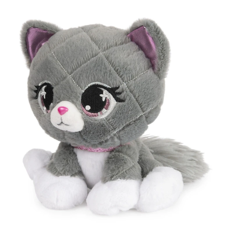 P.Lushes Designer Fashion Pets, Maxine Purrnel, chaton en peluche, gris/blanc, 15,2 cm