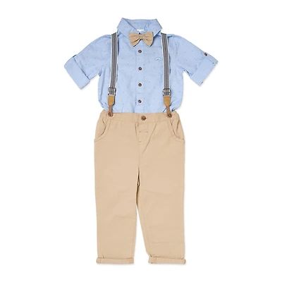 Little Gent Suspender Bowtie Set: Blue 2Y