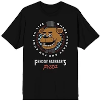 Five Nights at Freddy's Fazbear Pizza Noir T-Shirt