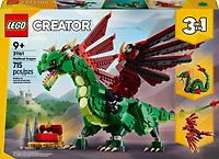 LEGO Creator 3 in 1 Medieval Dragon Toy - Building Toy with 3 Build Options, Dragon, Sea Serpent, or Phoenix - 31161