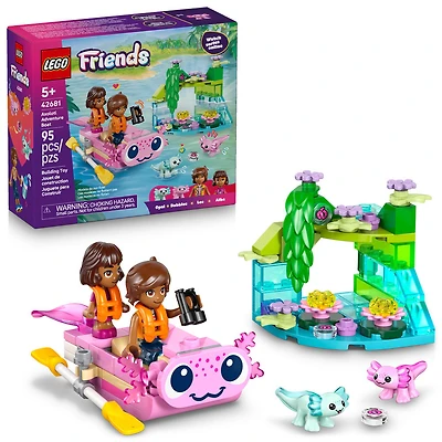 LEGO Friends Le Bateau d'Aventure Axolotl - 2 Minipoupées, 2 Jouets Axolotl - Bateau Miniature - 42681