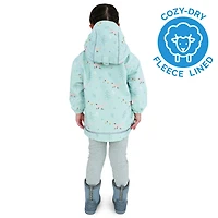 Kids Fleece Lined Rain Jackets | Minty Forest