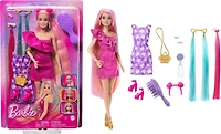 Barbie Ultra Chevelure Poupée, robes, 10accessoires de coiffure