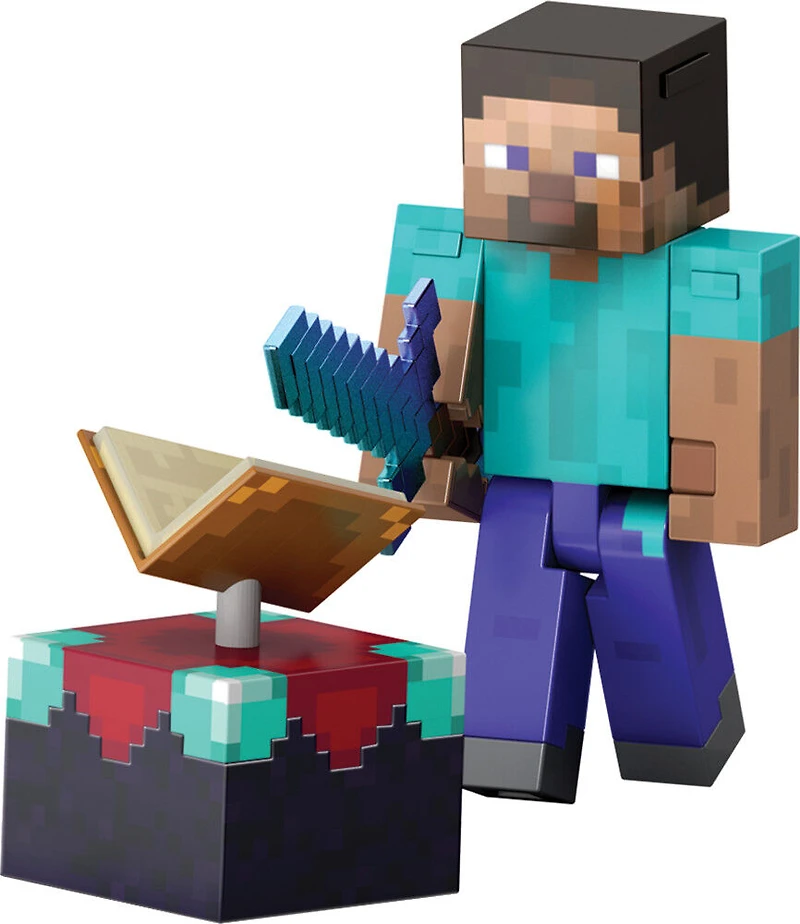 Minecraft-Steve Diamond Level-Figurine articulée 14 cm et accessoires