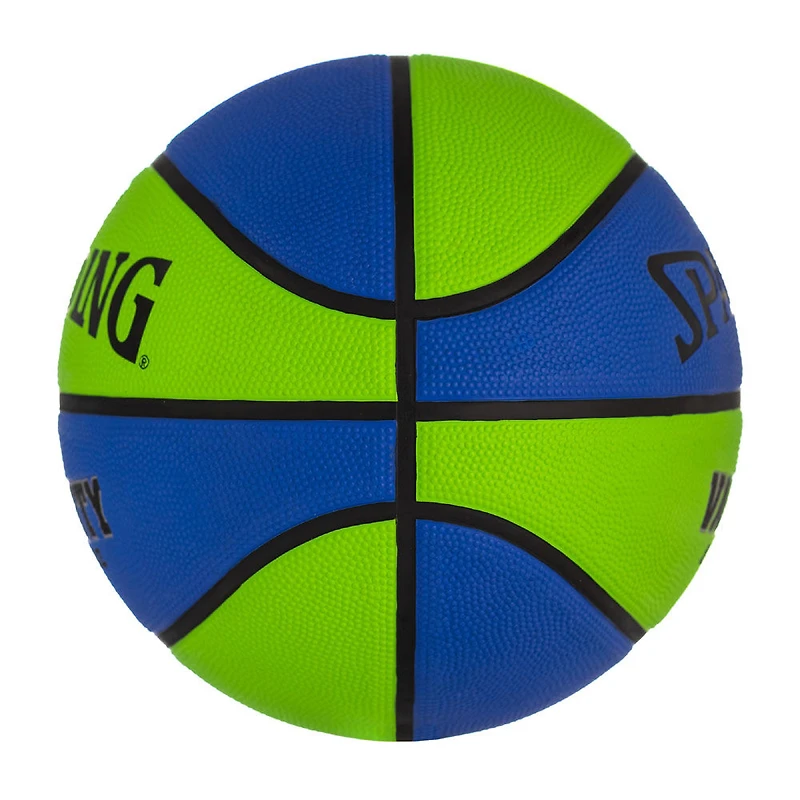 Ballon de basketball en caoutchouc pour toute surface Spalding Varsity, taille officielle 7 (29-1/2 po), bleu/vert