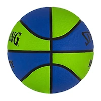 Ballon de basketball en caoutchouc pour toute surface Spalding Varsity, taille officielle 7 (29-1/2 po), bleu/vert