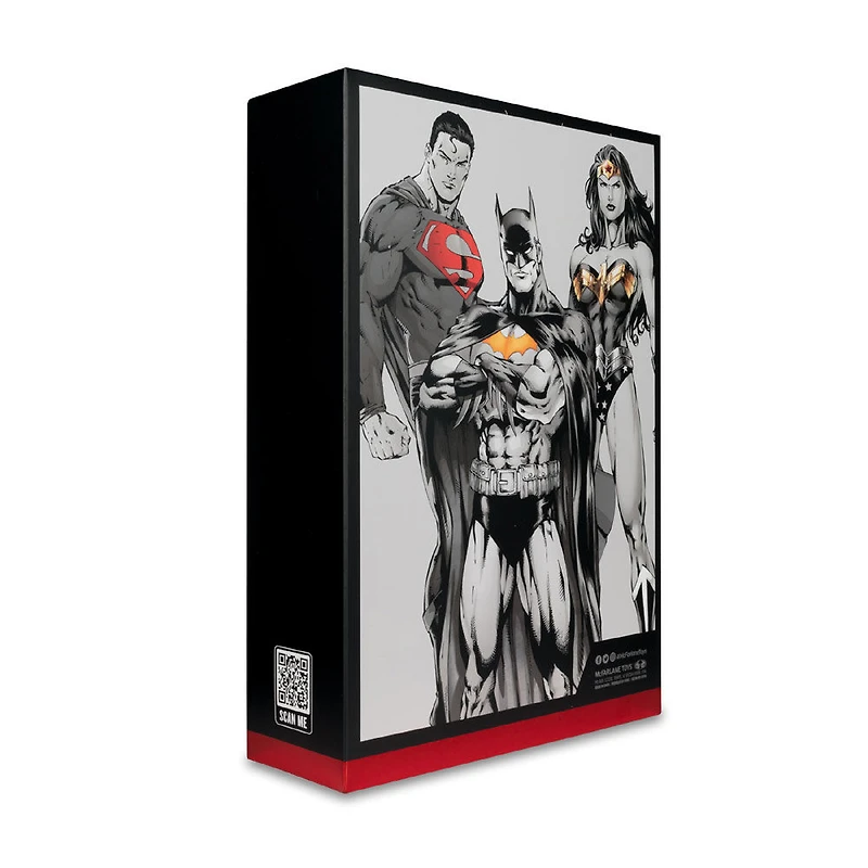 DC Super Powers Batman, Superman & Wonder Woman Black & White Accent Edition Gold Label 3pack