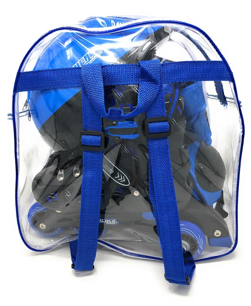 Ensemble de rollerblade bleu réglable Chicago Skates Taille - J10-J13