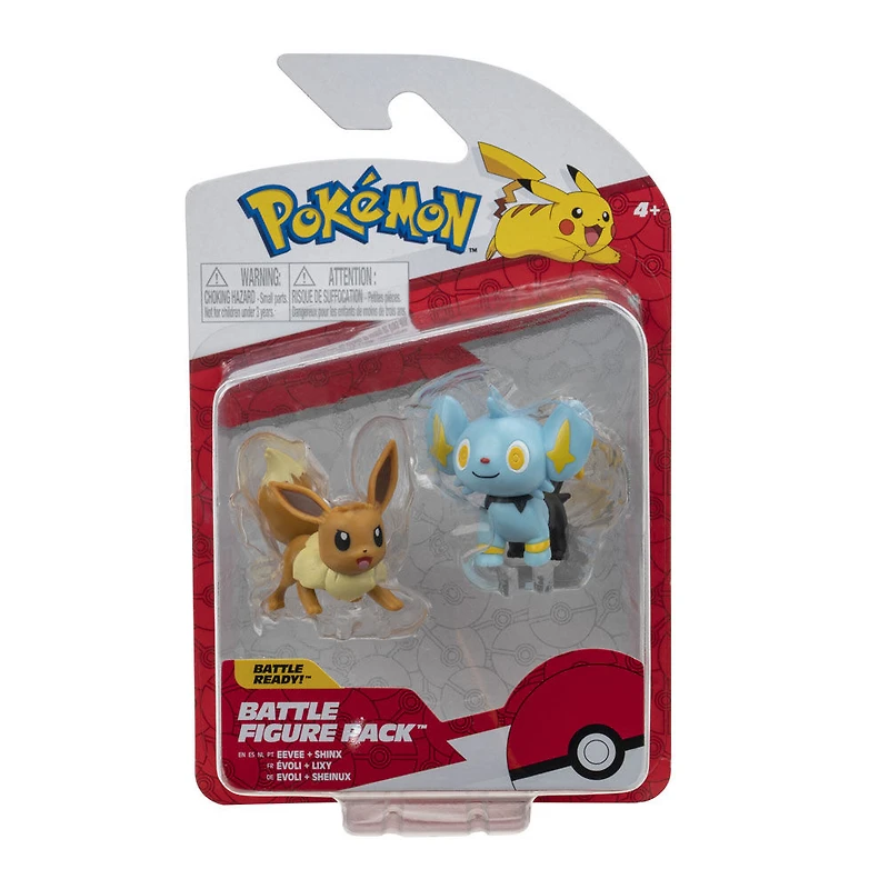 Ensemble de 2 figurines de combat Pokémon - Lixy et Évoli no 3 (Shinx & Eevee #3)