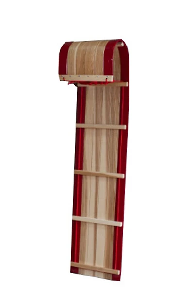 JAB - Traîne de 5 pieds avec 2 lattes de couleur rouge