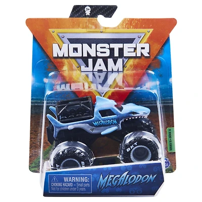 Monster Jam, Monster truck Megalodon officiel, véhicule en métal moulé, série Ride Trucks, échelle 1:64
