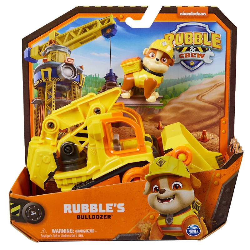 Rubble & Crew, Rubble's Bulldozer Toy Truck with Movable Parts and a Collectible Action Figure