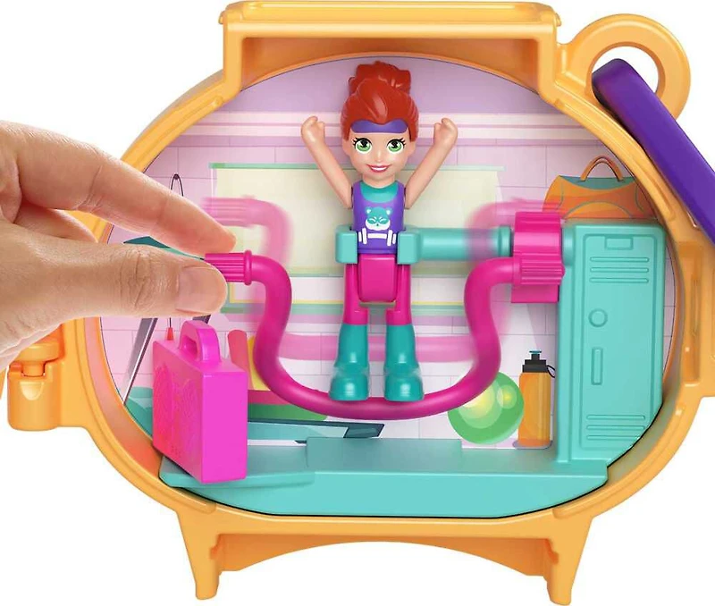 Polly Pocket Coffret Thème Animal avec des activités amusantes, et 1 poupée, 1 figurine d'animal et 1 accessoire