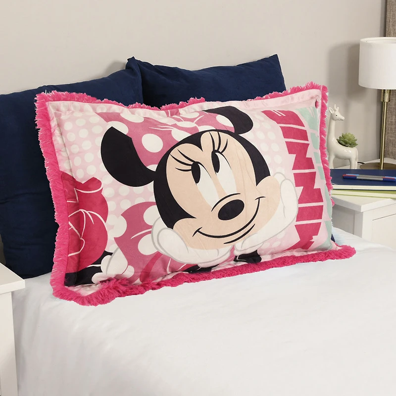 Oreiller géant en fourrure funky pour enfants Disney Minnie Mouse, 20 po x 30 po