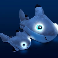 NightBuddies and BabyBuddies Set of 15" and 5" Plush Shark Beige Light-Up Eyes