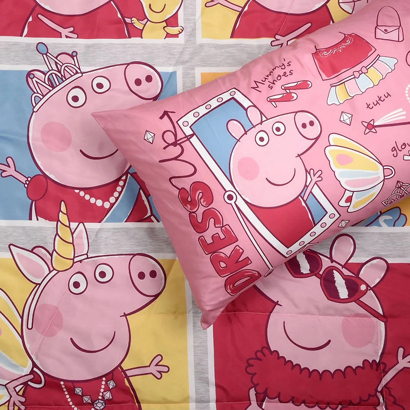 Ensemble de literie 2 Articles Peppa Pig pour Enfant, comprenant une Couette et une Taie d'Oreiller