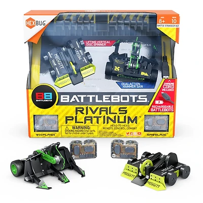 HEXBUG, BattleBots Rivals Platinum (Whiplash et Sawblaze), Robots radiocommandés pour enfants, jouets STEM