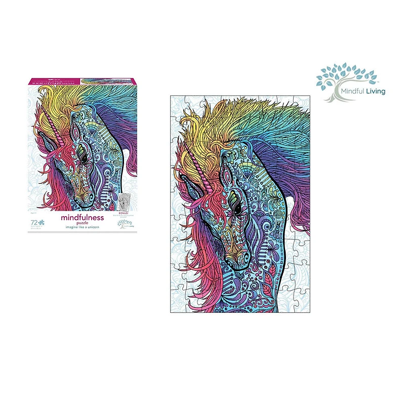 Mindful Living Kids 72 pc. Puzzle - Brave as a Unicorn - English Edition