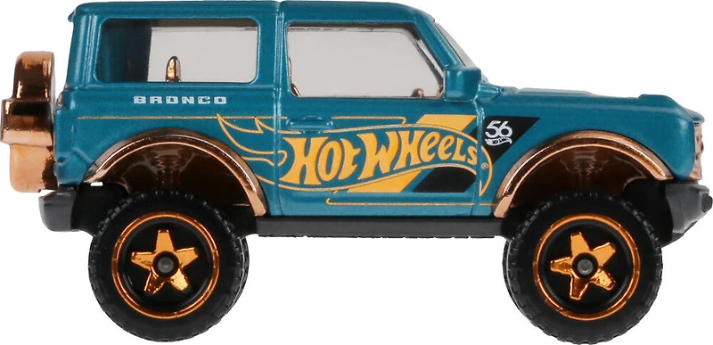 Hot Wheels 1:64 Échelle Moulage Sous-Bois Ford Bronco Turquoise- & Déco de couleur cuivre