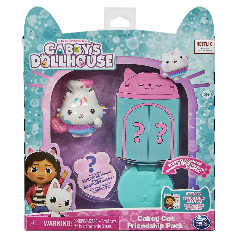 DreamWorks, Gabby's Dollhouse, Friendship Pack avec Cakey Cat, figurine et accessoire surprises