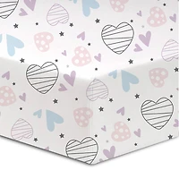 Koala Baby - Flannel 1 Pack Scattered Hearts Crib Sheet