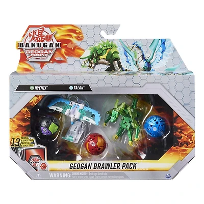 Bakugan Geogan Brawler 5-Pack, Exclusive Hyenix and Talan Geogan and 3 Bakugan Collectible Action Figures