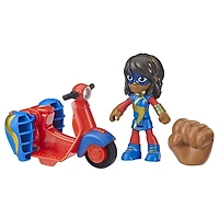 Marvel Spidey and His Amazing Friends, figurine Ms. Marvel et moto Embiggen