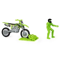 Supercross, Authentic Cade Clason 1:24 Scale Die-Cast Motorcycle with Rider Figure