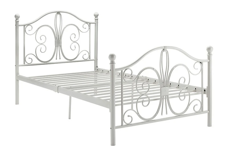 Lit en métal bombay- jumeau, blanc DHP