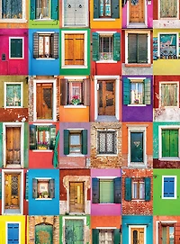 Artiste : Rusian Kalnitsky - Casse-tête de 1 000 pièces - Collage de 36 portes et fenêtres